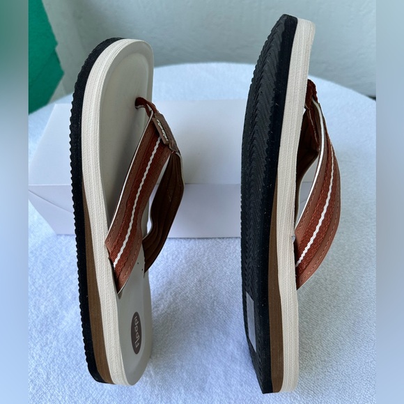 Floopi Zoey NWOT Sandals Thongs Size 11 Flip Flop Brown Tan - Picture 7 of 12